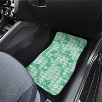 Omaomao Aloha Hawaii Car Mats Plumeria Lei With Palaka Motif - Polynesian Pride
