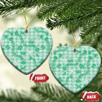 Omaomao Aloha Hawaii Ceramic Ornament Plumeria Lei With Palaka Motif LT14 Heart Green - Polynesian Pride