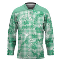 Omaomao Aloha Hawaii Hockey Jersey Plumeria Lei With Palaka Motif - Polynesian Pride