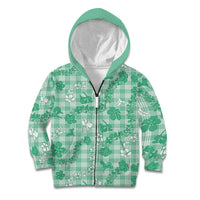 Omaomao Aloha Hawaii Kid Hoodie Plumeria Lei With Palaka Motif - Polynesian Pride