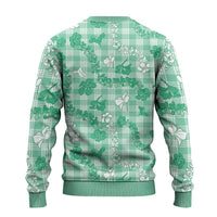 Omaomao Aloha Hawaii Ugly Christmas Sweater Plumeria Lei With Palaka Motif - Polynesian Pride