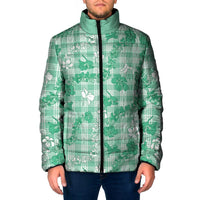 Omaomao Aloha Hawaii Padded Jacket Plumeria Lei With Palaka Motif - Polynesian Pride