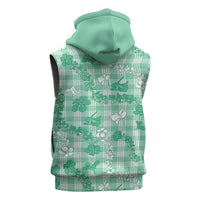 Omaomao Aloha Hawaii Sleeveless Hoodie Plumeria Lei With Palaka Motif - Polynesian Pride