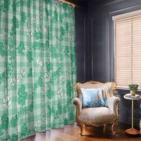 Omaomao Aloha Hawaii Window Curtain Plumeria Lei With Palaka Motif - Polynesian Pride