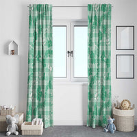 Omaomao Aloha Hawaii Window Curtain Plumeria Lei With Palaka Motif - Polynesian Pride