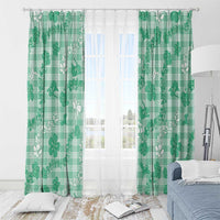 Omaomao Aloha Hawaii Window Curtain Plumeria Lei With Palaka Motif - Polynesian Pride