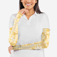 Melemele Aloha Hawaii Arm Sleeves Plumeria Lei With Palaka Motif - Polynesian Pride