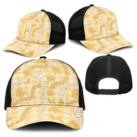 Melemele Aloha Hawaii Baseball Net Cap Plumeria Lei With Palaka Motif LT14 - Polynesian Pride