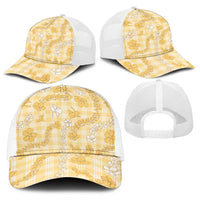 Melemele Aloha Hawaii Baseball Net Cap Plumeria Lei With Palaka Motif LT14 - Polynesian Pride