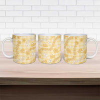 Melemele Aloha Hawaii Ceramic Mug Plumeria Lei With Palaka Motif - Polynesian Pride