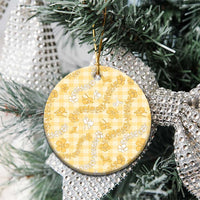 Melemele Aloha Hawaii Ceramic Ornament Plumeria Lei With Palaka Motif LT14 - Polynesian Pride