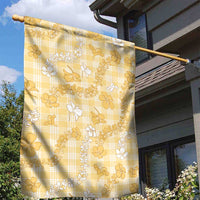 Melemele Aloha Hawaii Garden Flag Plumeria Lei With Palaka Motif - Polynesian Pride