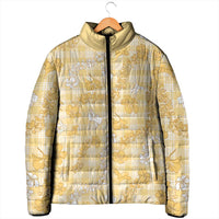 Melemele Aloha Hawaii Padded Jacket Plumeria Lei With Palaka Motif - Polynesian Pride