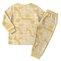Melemele Aloha Hawaii Christmas Pajama Set Plumeria Lei With Palaka Motif LT14 - Polynesian Pride