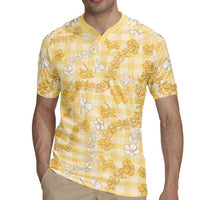 Melemele Aloha Hawaii Rugby Jersey Plumeria Lei With Palaka Motif - Polynesian Pride