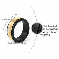 Melemele Aloha Hawaii Spinner Ring Plumeria Lei With Palaka Motif - Polynesian Pride