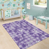 Poni Aloha Hawaii Area Rug Plumeria Lei With Palaka Motif - Polynesian Pride