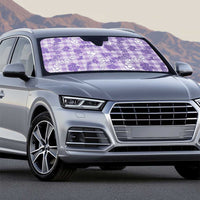 Poni Aloha Hawaii Auto Sun Shade Plumeria Lei With Palaka Motif - Polynesian Pride