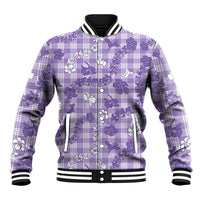 Poni Aloha Hawaii Baseball Jacket Plumeria Lei With Palaka Motif - Polynesian Pride