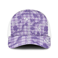 Poni Aloha Hawaii Baseball Net Cap Plumeria Lei With Palaka Motif - Polynesian Pride