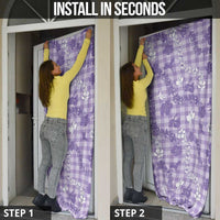 Poni Aloha Hawaii Door Cover Plumeria Lei With Palaka Motif - Polynesian Pride