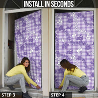 Poni Aloha Hawaii Door Cover Plumeria Lei With Palaka Motif - Polynesian Pride