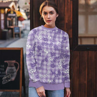 Poni Aloha Hawaii Ugly Christmas Sweater Plumeria Lei With Palaka Motif - Polynesian Pride