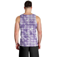 Poni Aloha Hawaii Men Tank Top Plumeria Lei With Palaka Motif - Polynesian Pride