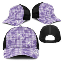 Poni Aloha Hawaii Mesh Trucker Cap Plumeria Lei With Palaka Motif LT14 - Polynesian Pride