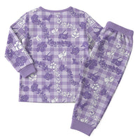 Poni Aloha Hawaii Christmas Pajama Set Plumeria Lei With Palaka Motif LT14 - Polynesian Pride