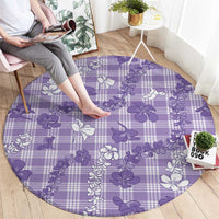 Poni Aloha Hawaii Round Carpet Plumeria Lei With Palaka Motif - Polynesian Pride