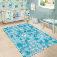 Polu Aloha Hawaii Area Rug Plumeria Lei With Palaka Motif - Polynesian Pride