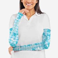 Polu Aloha Hawaii Arm Sleeves Plumeria Lei With Palaka Motif - Polynesian Pride