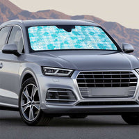 Polu Aloha Hawaii Auto Sun Shade Plumeria Lei With Palaka Motif - Polynesian Pride