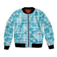 Polu Aloha Hawaii Bomber Jacket Plumeria Lei With Palaka Motif - Polynesian Pride