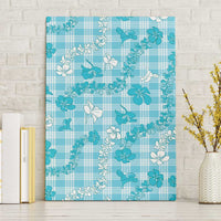 Polu Aloha Hawaii Canvas Wall Art Plumeria Lei With Palaka Motif - Polynesian Pride