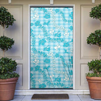 Polu Aloha Hawaii Door Cover Plumeria Lei With Palaka Motif - Polynesian Pride