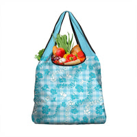 Polu Aloha Hawaii Grocery Bag Plumeria Lei With Palaka Motif - Polynesian Pride