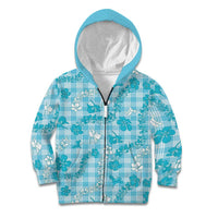 Polu Aloha Hawaii Kid Hoodie Plumeria Lei With Palaka Motif - Polynesian Pride