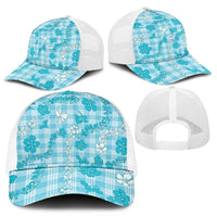 Polu Aloha Hawaii Mesh Trucker Cap Plumeria Lei With Palaka Motif - Polynesian Pride