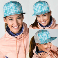 Polu Aloha Hawaii Mesh Trucker Cap Plumeria Lei With Palaka Motif LT14 - Polynesian Pride