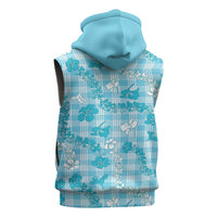 Polu Aloha Hawaii Sleeveless Zip Hoodie Plumeria Lei With Palaka Motif - Polynesian Pride