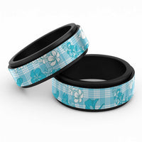 Polu Aloha Hawaii Spinner Ring Plumeria Lei With Palaka Motif - Polynesian Pride