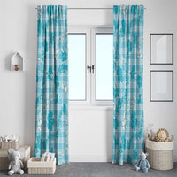 Polu Aloha Hawaii Window Curtain Plumeria Lei With Palaka Motif - Polynesian Pride