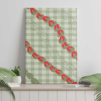 Omaomao Aloha Hawaii Canvas Wall Art Rosebud Lei With Palaka Motif - Polynesian Pride