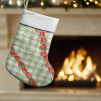 Omaomao Aloha Hawaii Christmas Stocking Rosebud Lei With Palaka Motif - Polynesian Pride