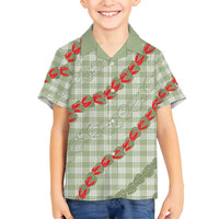 Omaomao Aloha Hawaii Family Matching Tank Maxi Dress and Hawaiian Shirt Rosebud Lei With Palaka Motif - Polynesian Pride