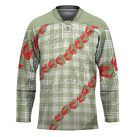 Omaomao Aloha Hawaii Hockey Jersey Rosebud Lei With Palaka Motif LT14 Unisex Green - Polynesian Pride