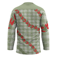 Omaomao Aloha Hawaii Hockey Jersey Rosebud Lei With Palaka Motif LT14 - Polynesian Pride