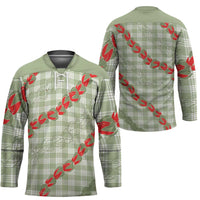 Omaomao Aloha Hawaii Hockey Jersey Rosebud Lei With Palaka Motif LT14 - Polynesian Pride